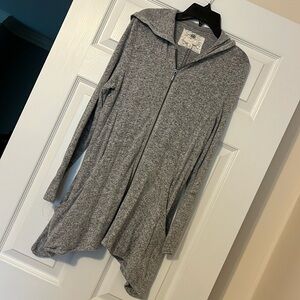 Cupio Zipper Long Cardigan Fleece